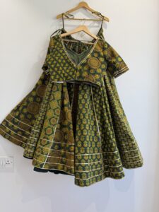 Premium Pure Gamthi Vegetable Print Chaniya Choli